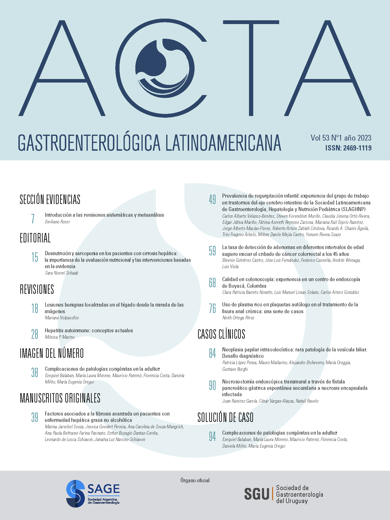 					Ver Vol. 53 Núm. 1 (2023): Acta Gastroenterológica Latinoamericana
				