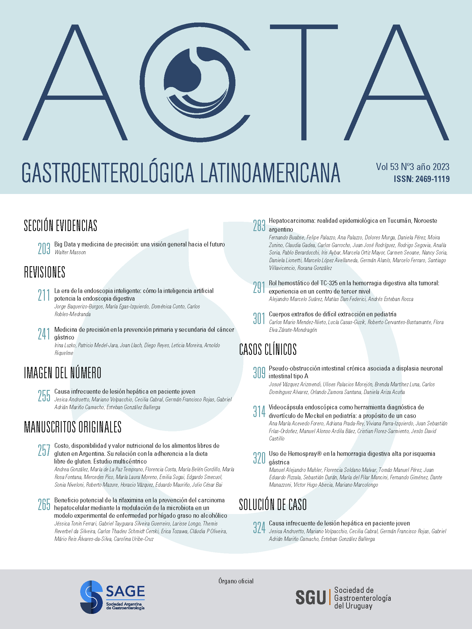 					Ver Vol. 53 Núm. 3 (2023): Acta Gastroenterológica Latinoamericana
				
